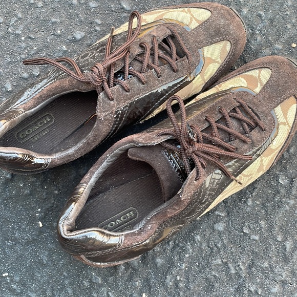 Coach Womens Kodie Oxford Flat Shoes Brown Signature Logo Leather - Picture 15 of 15